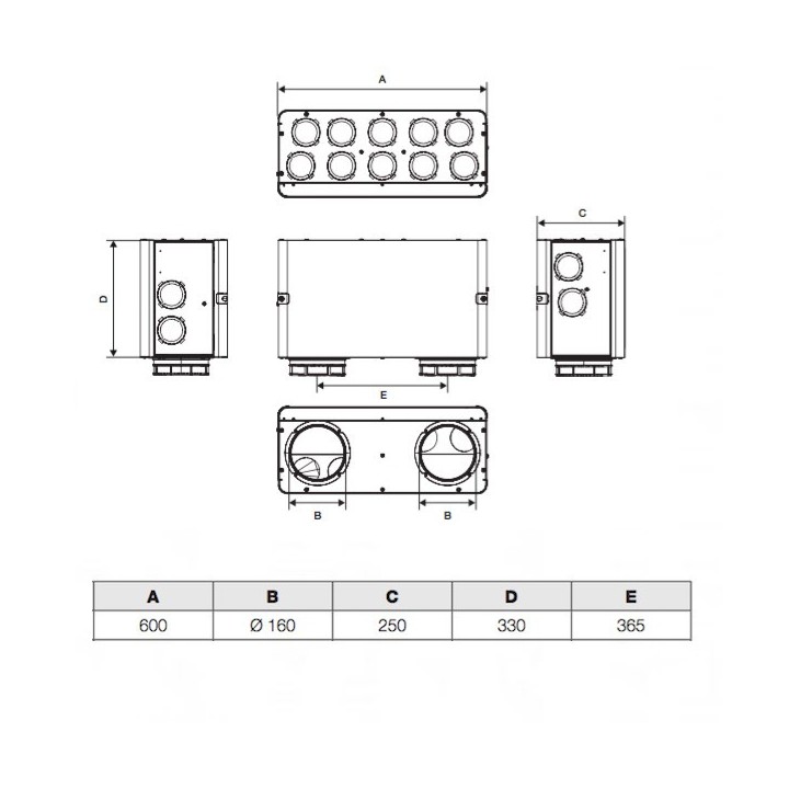 Caisson de répartition pour InspirAIR Home SC240 [- accessoire VMC - InspirAIR Home - ALDES]