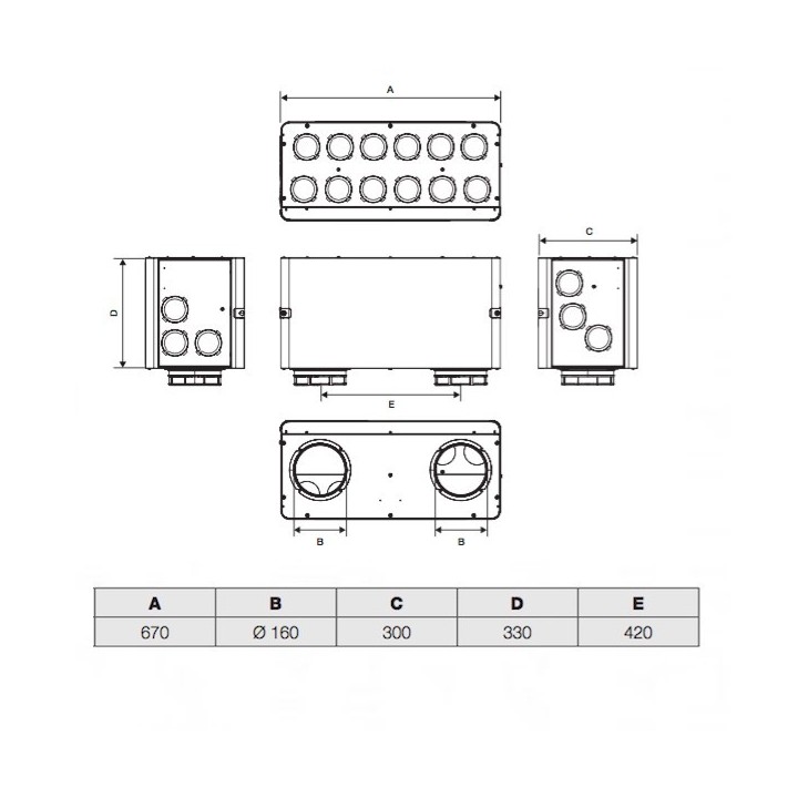 Caisson de répartition pour InspirAIR Home SC370 [- accessoire VMC - InspirAIR Home - ALDES]