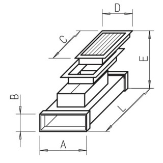 Grille de sol - FK-BA 150 [- Conduits plats en acier galvanisé - Helios]