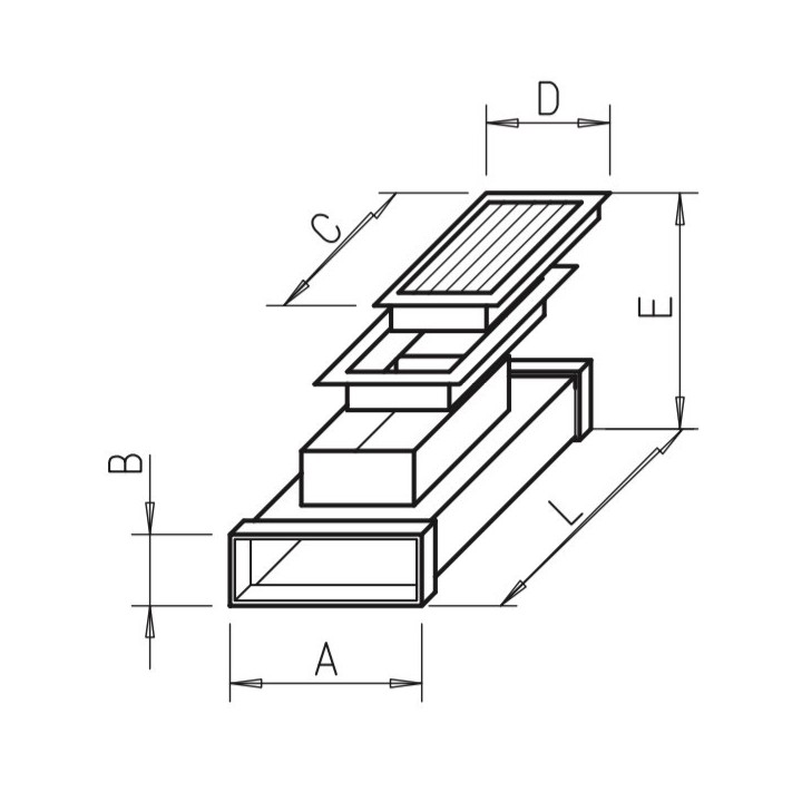 Grille de sol - FK-BA 150 [- Conduits plats en acier galvanisé - Helios]