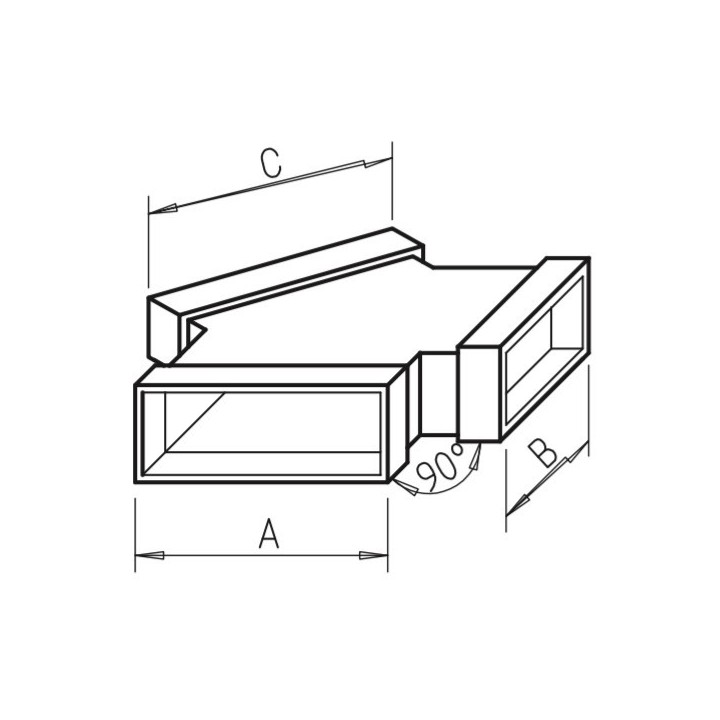 Culotte horizontale - FK-Y [- Conduits plats en acier galvanisé - Helios]