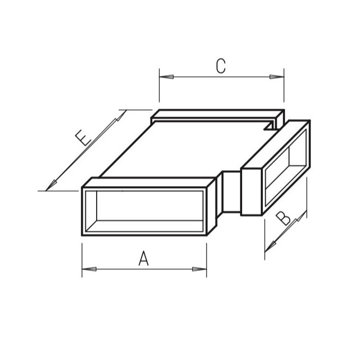 Té horizontal - FK-T [- Conduits plats en acier galvanisé - Helios]
