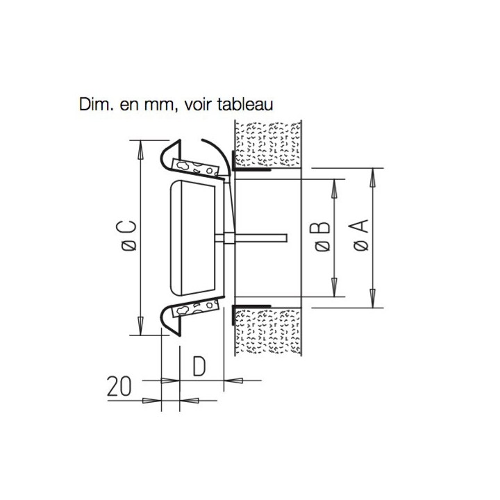 Bouche réglable insonorisée Ø 80, 100, 125, 160 ou 200 mm en plastique - KTVA [- Bouches VMC autoréglables - Helios]