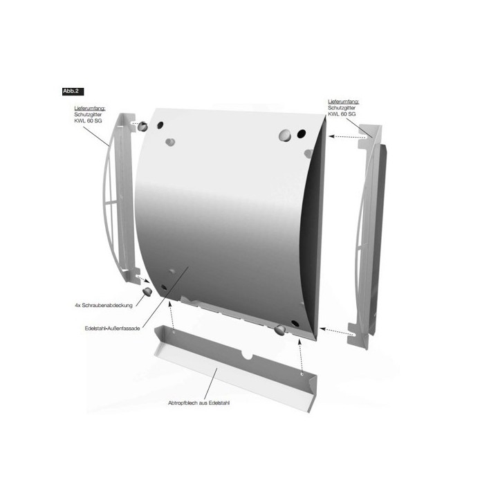 Grilles de protection pour VMC Ecovent KWL EC 60 [- KWL 60 DR- Ventilation Helios]
