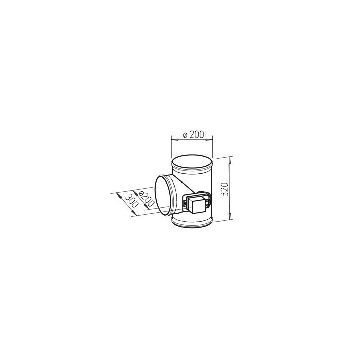 Bypass 3 voies motorisé Ø 200 galva avec joints - LEWT-BYPASS [- Géoventilation / Puits canadien - Helios]