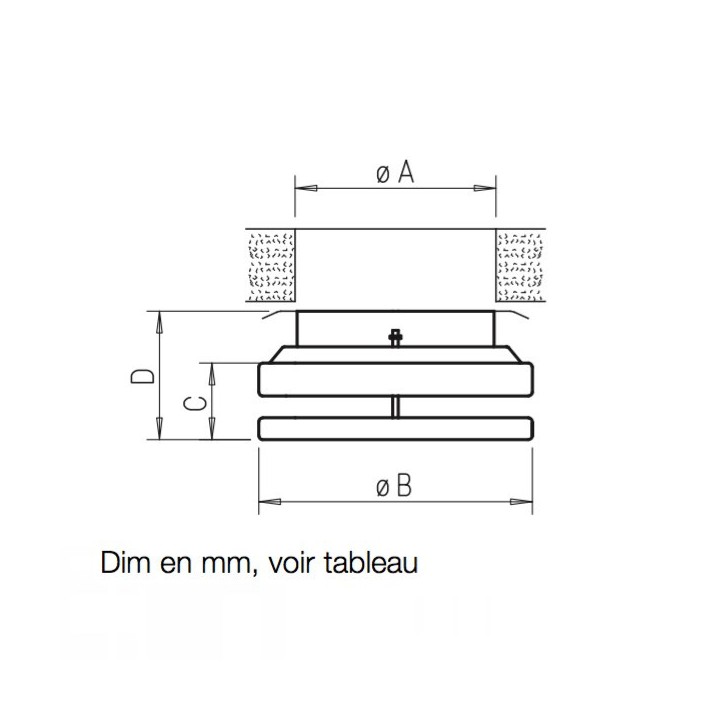 Bouche Design métallique réglable Ø 80, 100, 125, 160 ou 200 mm (MTVZ) [- Bouches VMC autoréglables - Helios]