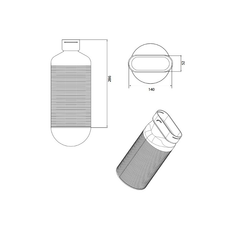 Raccord arrière CLRF Ø 125 mm pour conduit plat Comfoflat 51 [- Réseau PEHD Comfoflat 51- Zehnder]
