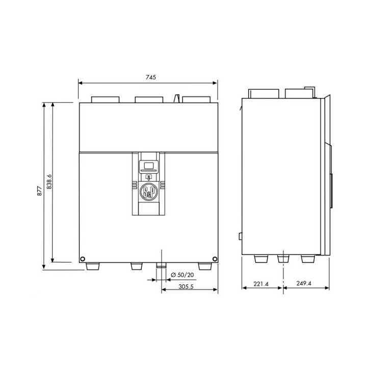 Kit P04 IDEO² 325 Ecowatt Radio  - Promotion avec nouvelle VMC IDEO [- VMC Double flux Très Haut Rendement - 600086 - Unelvent]