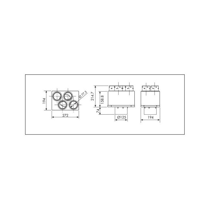 Kit P04 IDEO² 325 Ecowatt Radio  - Promotion avec nouvelle VMC IDEO [- VMC Double flux Très Haut Rendement - 600086 - Unelvent]