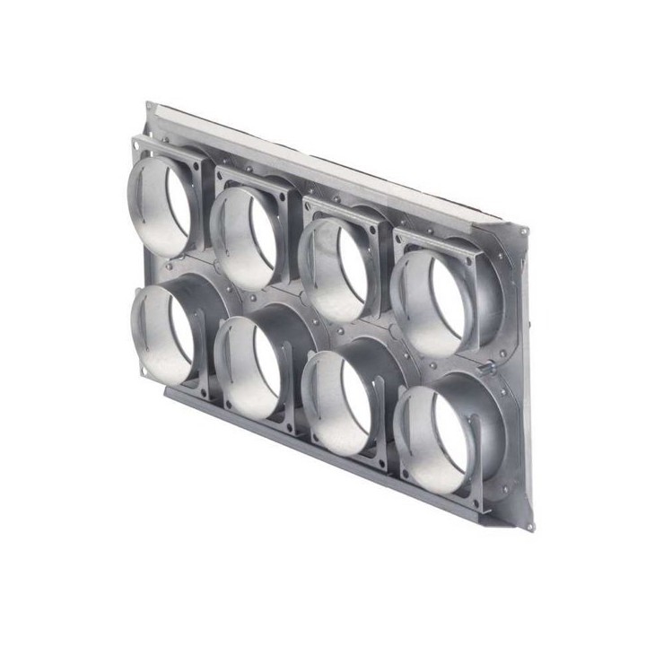 Plaque de raccordement mixte : 4 piquages 75 et 4 piquages 90 mm pour caisson ComfoWell 420 [- ComfoTube - Zehnder]