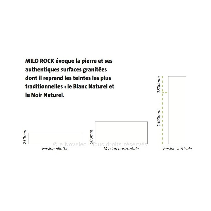 MILO ROCK Horizontal hauteur 500 mm [- Radiateur Inertie Granit - LVI]