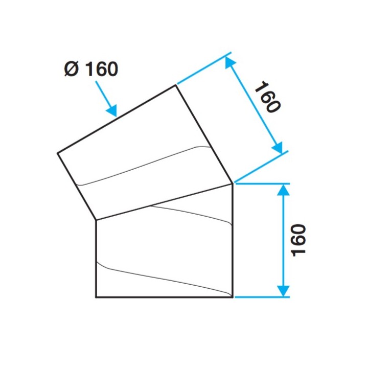 Coude 30° polyéthylène isolé Ø 160 mm [- Conduits PE Calogaine - ALDES]