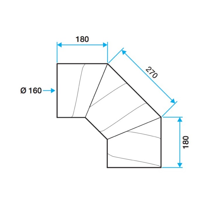 Coude 90° polyéthylène isolé Ø 160 mm [- Conduits PE Calogaine - ALDES]
