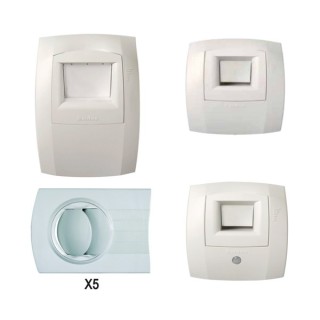 Kit Auto T3/T4 Extract. Ø 125 / Insuffl. Ø 80 pour Minigaine Aldes [- Kits bouches réseau PVC oblong - ALDES]