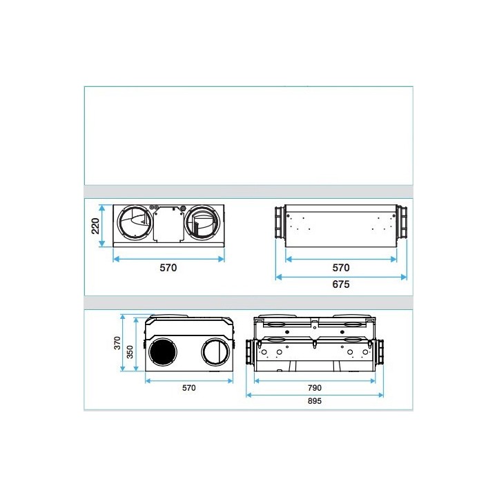 Echangeur ES250-HE + Bypass Hygroréglable [- VMC Double flux - Aldès]