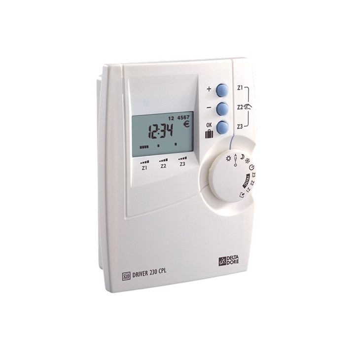 Pack Driver 230 CPL/FP [- Programmateur et récepteurs Courant Porteur 3 zones pour chauffage électrique - 6051147 - Delta Dore]