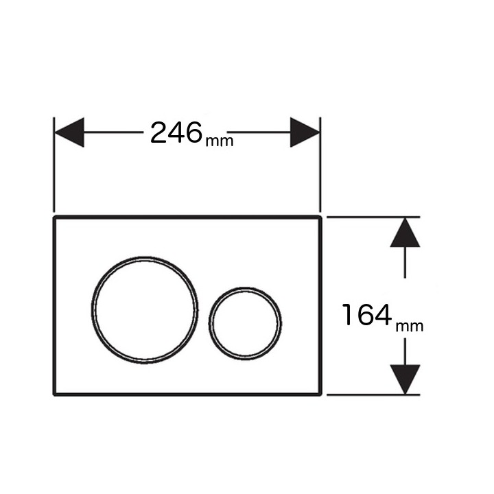 SIGMA 20 Acier inoxydable brossé / poli / brossé  - Plaque de déclenchement 2 touches - Geberit]
