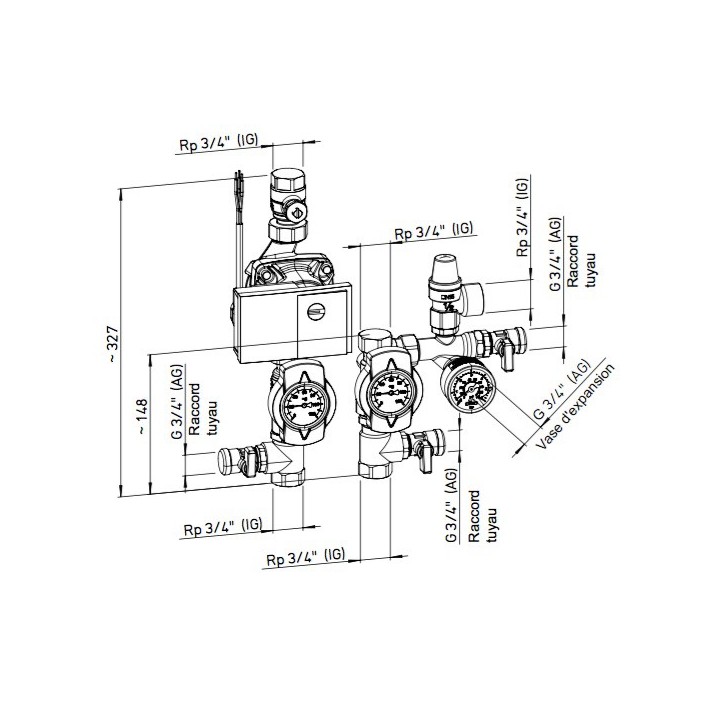 Module hydraulique et régulation - SEWT-H [- Puits canadien à eau glycolée - Helios]