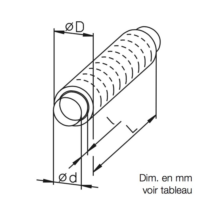 Gaine acoustique souple FSD Ø 100, 125, 160, 200, 315, 355 et 400 mm [- Silencieux - HELIOS]