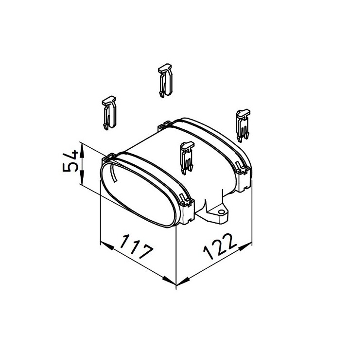 Manchon pour conduit plat FlexPipe - FRS-VM [- Conduits et accessoires VMC en PE-HD - Réseau FlexPipe - Helios]