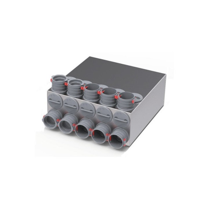 Collecteur intermédiaire 10 pour conduits ronds 75 [- FRS-VK 10-75/160 - Réseau FlexPipe - Helios]