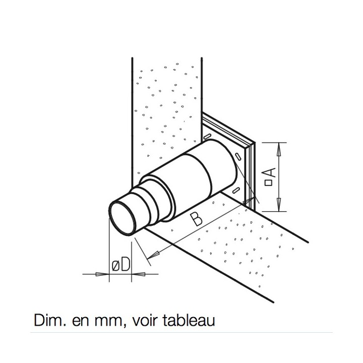 Traversée de mur télescopique TMK - Ø 100 et 125 à 160  mm [- Sortie murale - Helios]