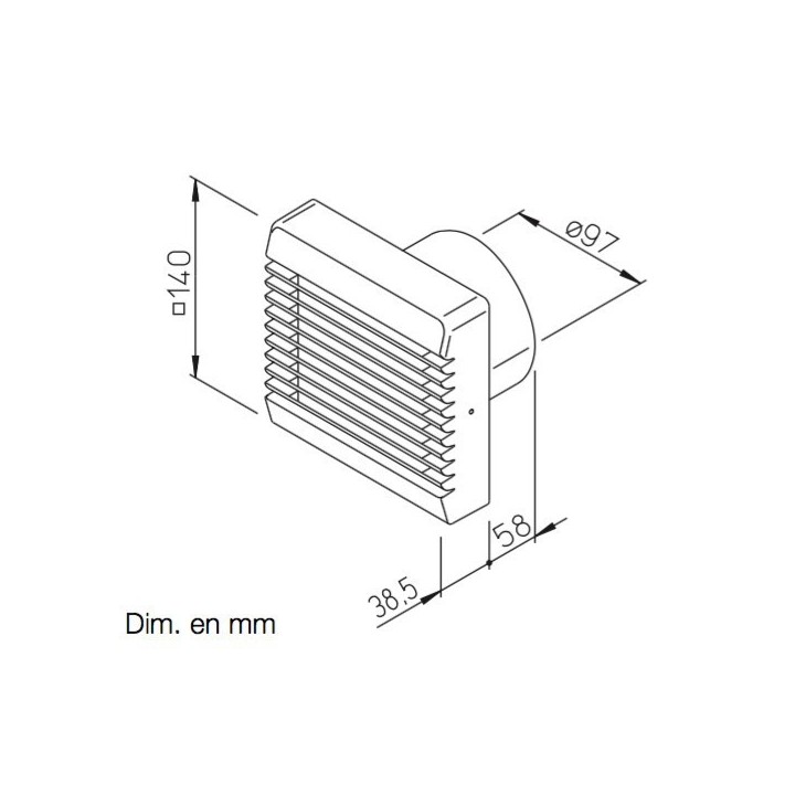 HelioVent HR 90 Mini Ventilateur [- Aérateur axial - Ventilation mécanique permanente - Helios