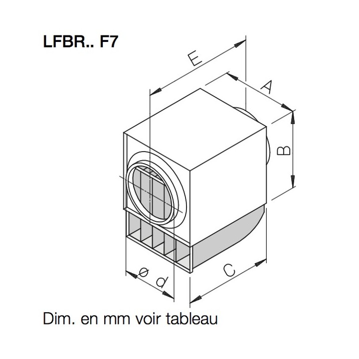 Caisson filtre F7 pour conduits circulaires - LFBR [- Filtration conduits galva - Helios]