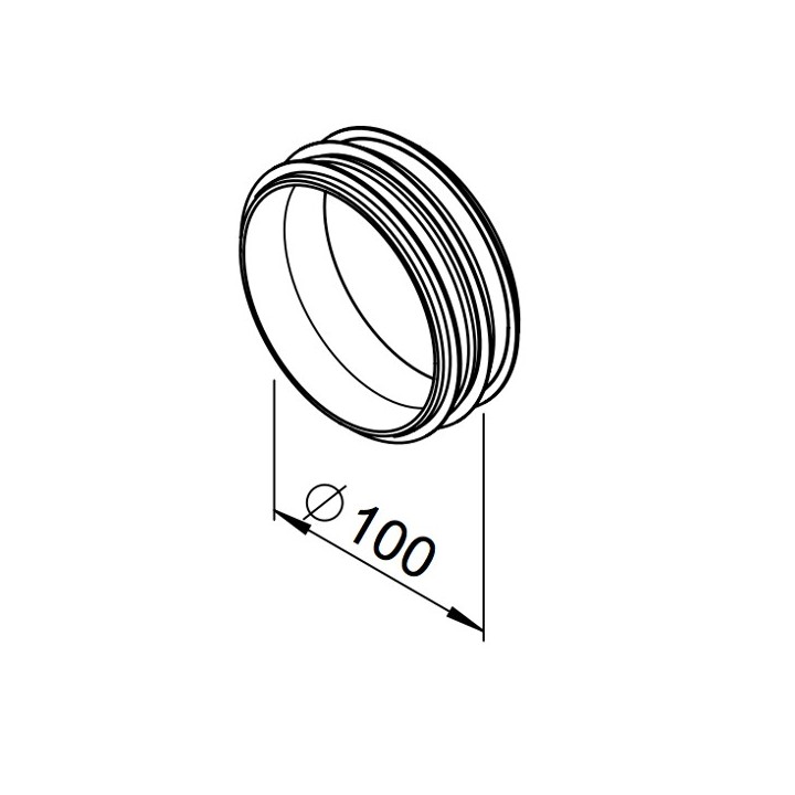 Raccord court - (RP-KV) [- Conduits VMC apparents - Réseau RenoPipe - Helios]