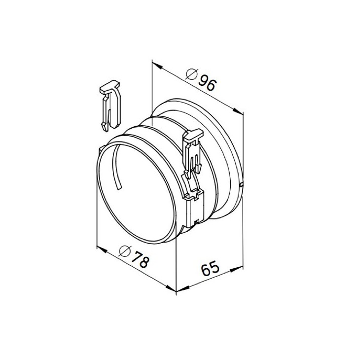 Raccord pour conduits ronds Ø 75 mm [- FRS-ES 75 - Réseau FlexPipe - Helios]