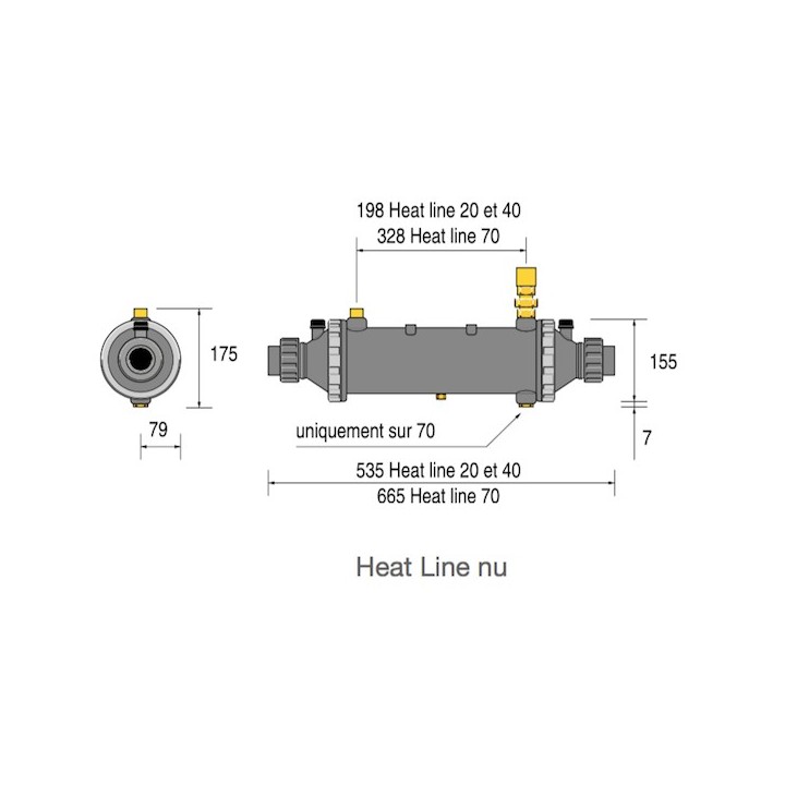 Echangeur piscine Heat Line nu  [- Heat Line - Echangeur de chaleur - piscine - Zodiac]