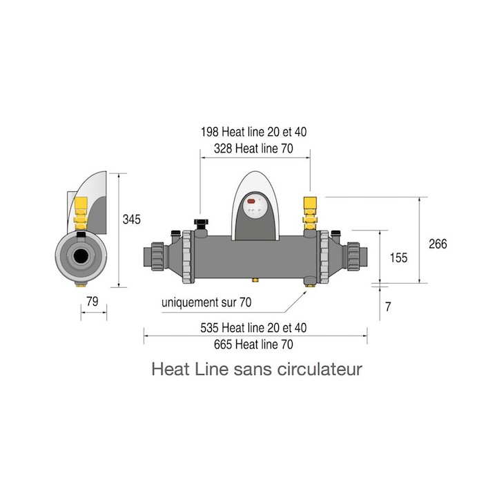 Echangeur piscine Heat Line sans circulateur [- Heat Line - Echangeur de chaleur - piscine - Zodiac]