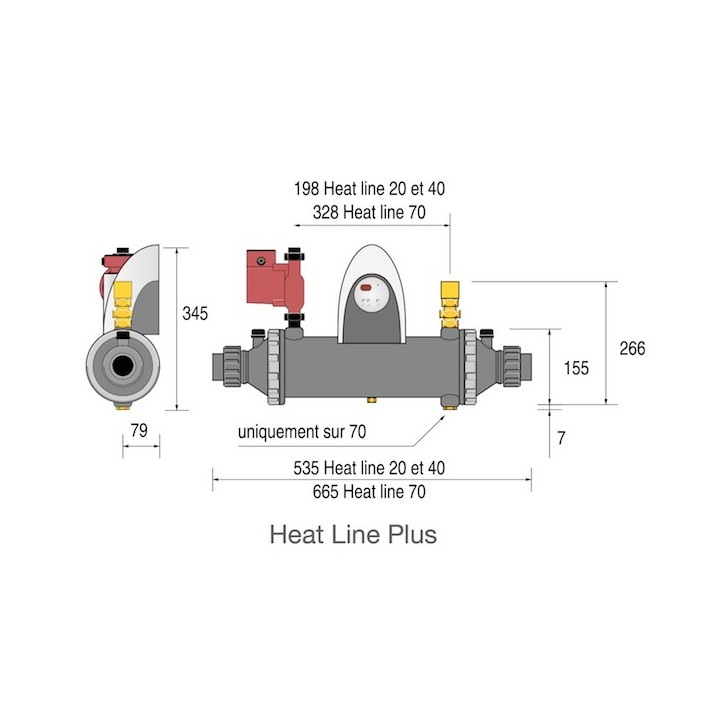 Echangeur piscine Heat Line Plus (équipé) [- Heat Line - Echangeur de chaleur - piscine - Zodiac]