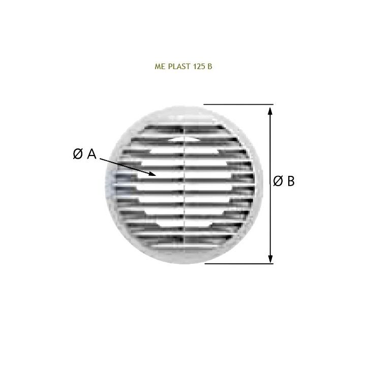 Buse d'entrée ou de sortie d'air murale Plastique Ø 125 ou 160 mm avec faible perte de charge [- VMC Double flux - Atlantic]