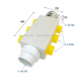 Caisson collecteur NEOCD 80 HY - sans régulateurs [- accessoire VMC - Atlantic]