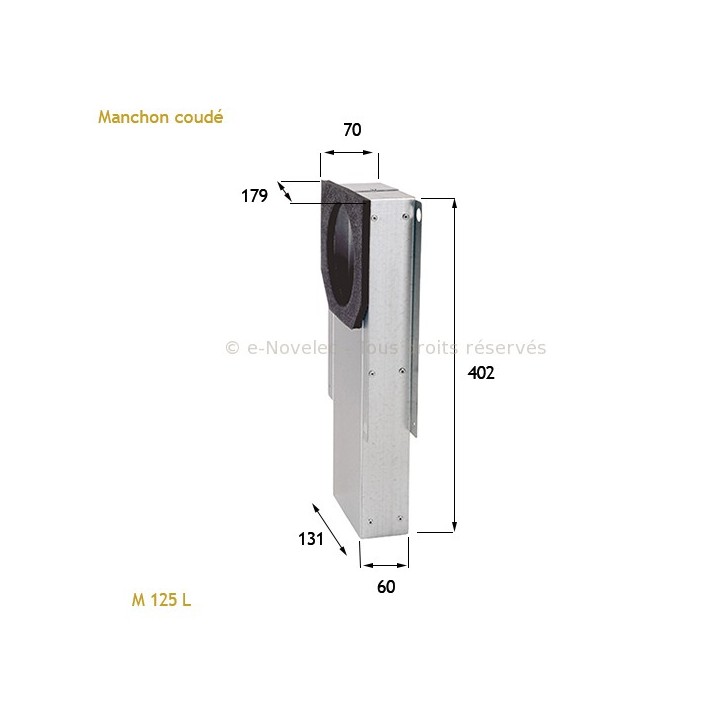 Manchon coudé pour bouche hygro Ø 125 mm [- accessoires VMC - Atlantic]