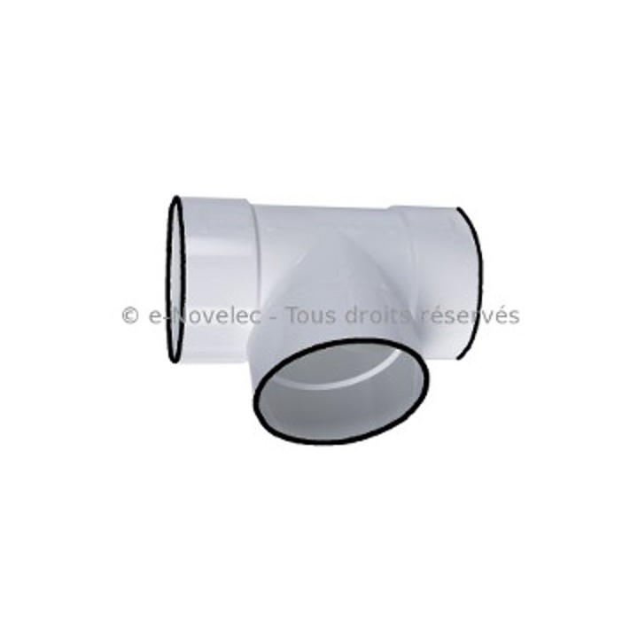 Té horizontal circulaire à joints Ø 125 mm - TEHC [- conduits PVC de Ventilation - Atlantic]