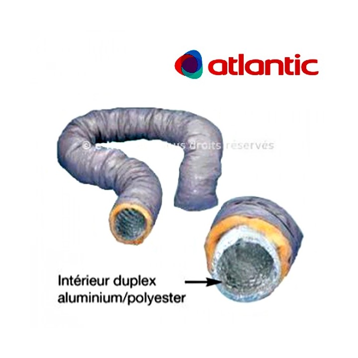 Gaine souple isolée - Intérieur Alu - Ø 80, 125 et 160 mm - 6 mètres [- Conduits VMC - Atlantic]