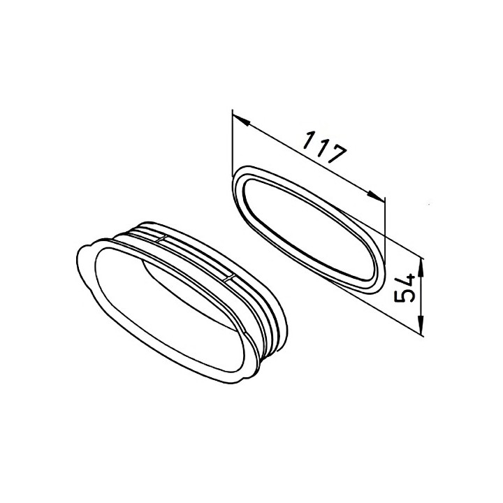 Bouchon pour raccord plat 51 mm avec joint inclus [- FRS-VDS 51 - Réseau FlexPipe - Helios]