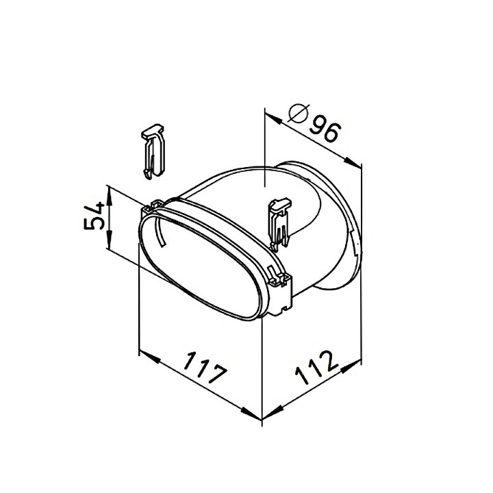 Raccord pour conduits plats 51 x 114 mm [- FRS-ES 51 - Réseau FlexPipe - Helios]