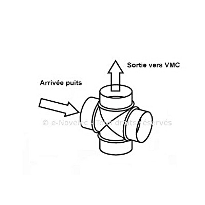 Croix équerre Ø 160 / 125 - CX 160/125 [- Géoventilation / Puits canadien - Atlantic]