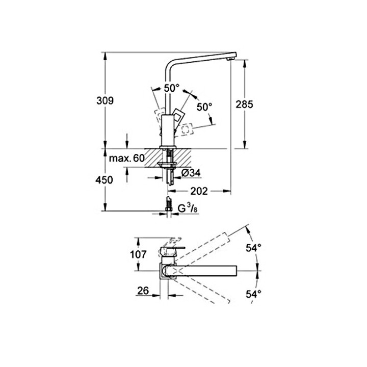 EUROCUBE - Mitigeur monocommande évier cuisine - GROHE - e-Novelec