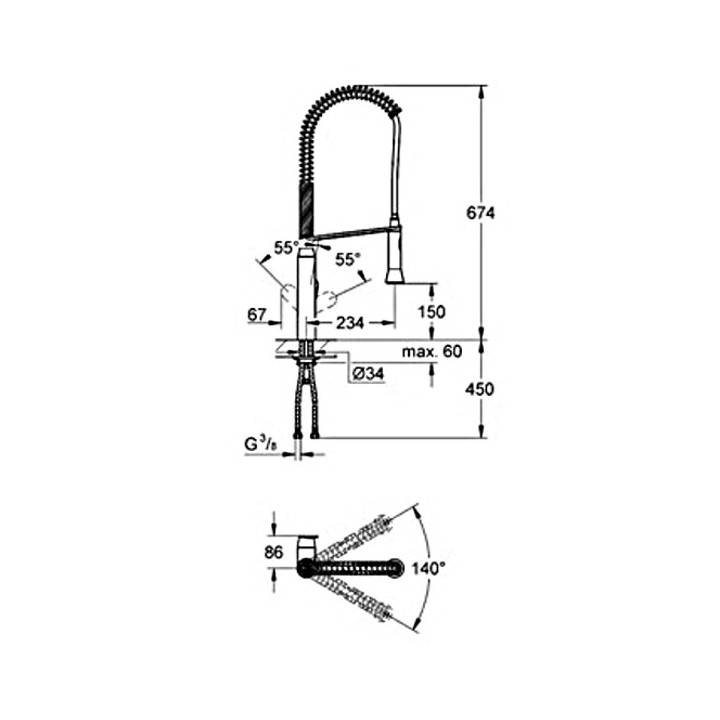 K7 Modèle pro SpeedClean - Mitigeur monocommande évier cuisine - GROHE - e-Novelec