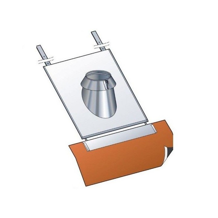 Solin Inox 30 à 45° tuile avec collerette Therminox TZ - SIT45° [- conduits isolés extérieurs - Poujoulat]