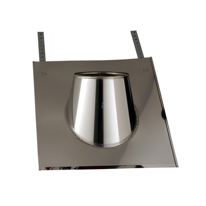 Solin Inox 30 à 45° ardoise avec collerette Therminox TZ - SIA45° [- conduits isolés extérieurs - Poujoulat]