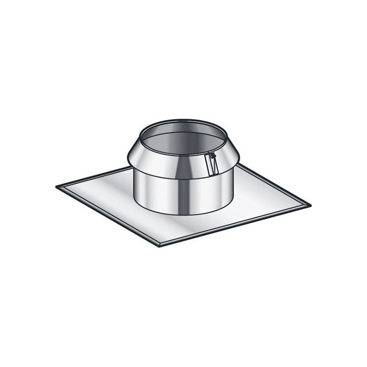Solin Inox toit plat avec collerette Therminox TZ - SIO [- conduits isolés extérieurs - Poujoulat]