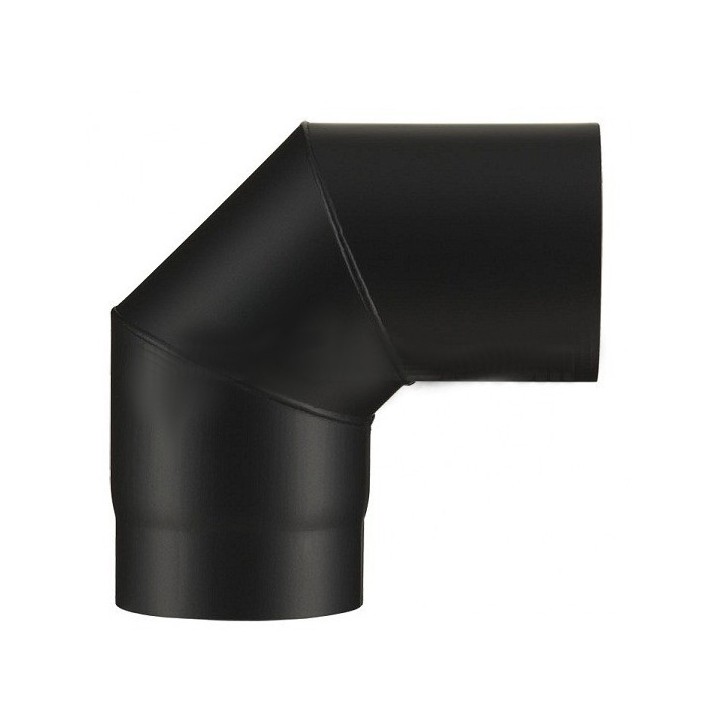 Coude à segments 90° - Noir mat [- Fumisterie émaillée - Poujoulat]