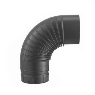 Coude Plissé 90°- Gris mat [- Fumisterie émaillée - Poujoulat]