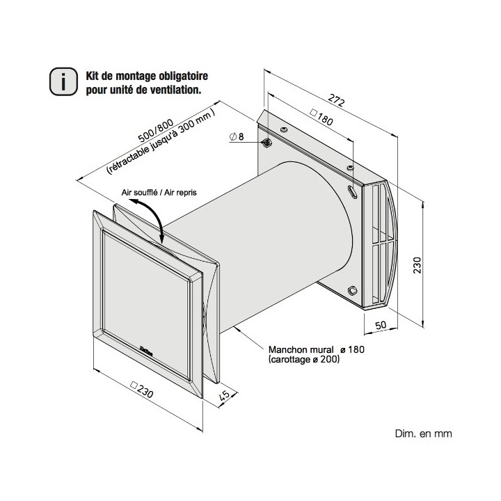 Ecovent Verso - Unité de ventilation [- KWL EC 45-160 - VMC double flux encastrable avec technologie EC - Helios]