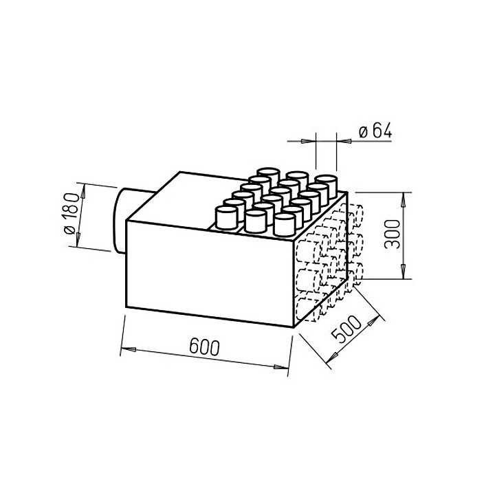 Répartiteur 18 piquages Ø 63 mm [- Collecteur intermédiaire DN 180 - FRS-VK 18-63/180 - Réseau FlexPipe - Helios]